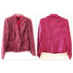 Style & Co Tweed Jacket  Pink Tweed Blazer Sz 10